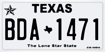 TX license plate BDA1471