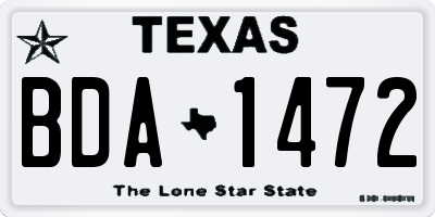 TX license plate BDA1472
