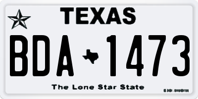 TX license plate BDA1473