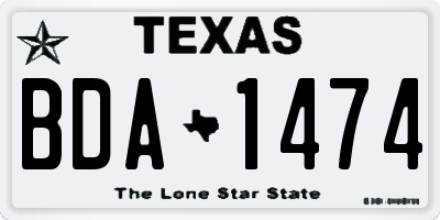 TX license plate BDA1474
