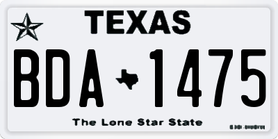 TX license plate BDA1475
