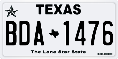 TX license plate BDA1476