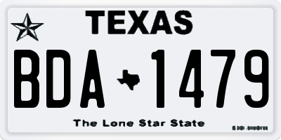 TX license plate BDA1479