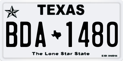 TX license plate BDA1480