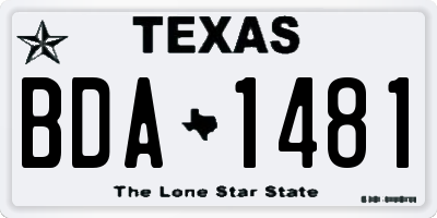 TX license plate BDA1481
