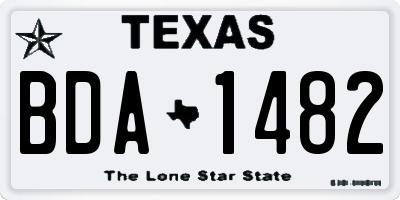 TX license plate BDA1482