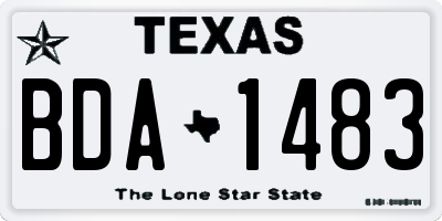 TX license plate BDA1483