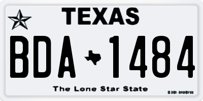 TX license plate BDA1484