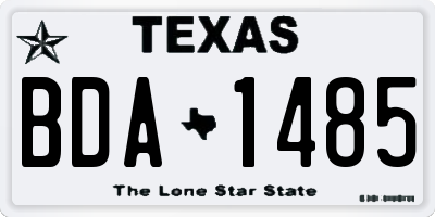 TX license plate BDA1485