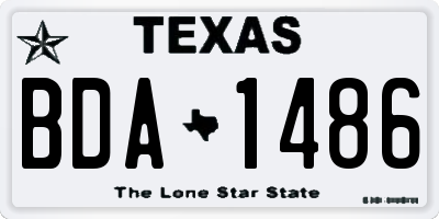 TX license plate BDA1486