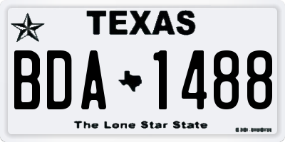 TX license plate BDA1488