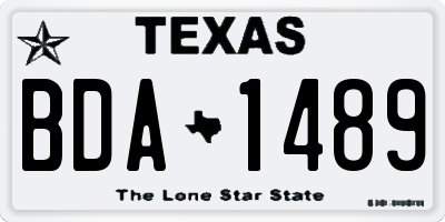 TX license plate BDA1489