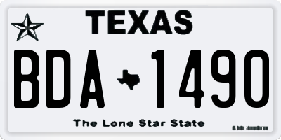 TX license plate BDA1490