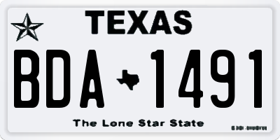 TX license plate BDA1491