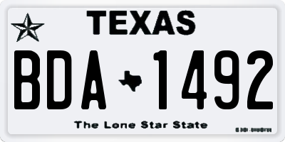 TX license plate BDA1492
