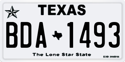 TX license plate BDA1493