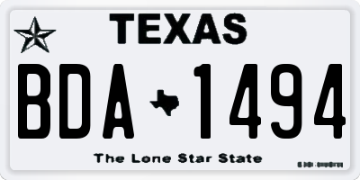 TX license plate BDA1494