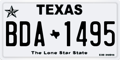 TX license plate BDA1495
