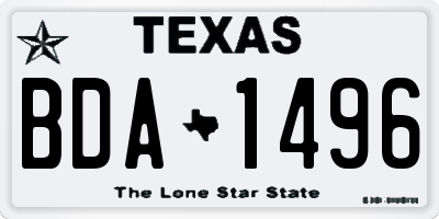 TX license plate BDA1496