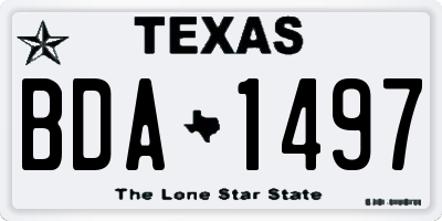 TX license plate BDA1497