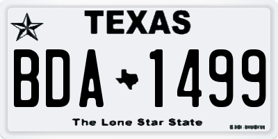 TX license plate BDA1499
