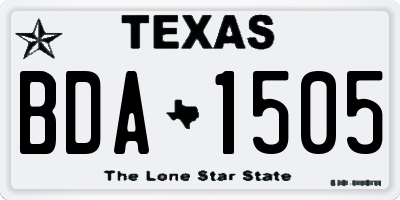 TX license plate BDA1505
