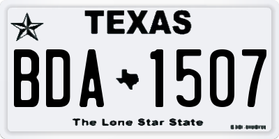 TX license plate BDA1507