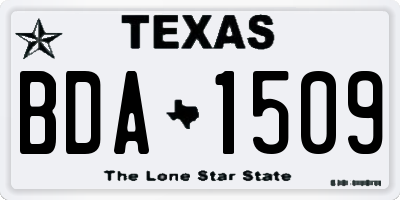 TX license plate BDA1509