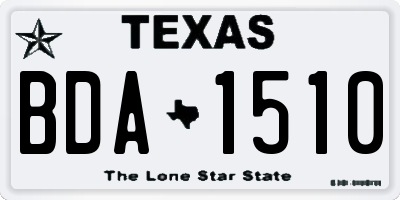 TX license plate BDA1510