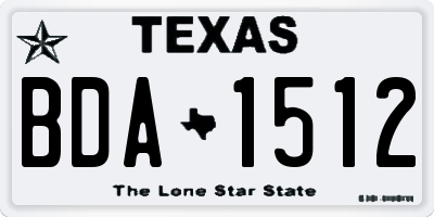 TX license plate BDA1512