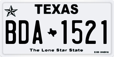 TX license plate BDA1521