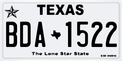 TX license plate BDA1522