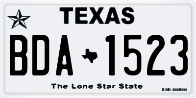 TX license plate BDA1523