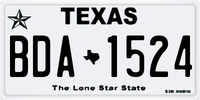 TX license plate BDA1524