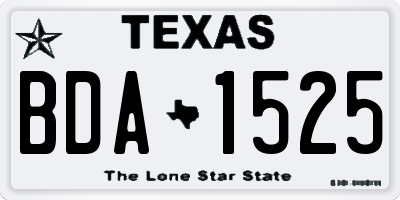 TX license plate BDA1525