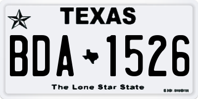 TX license plate BDA1526