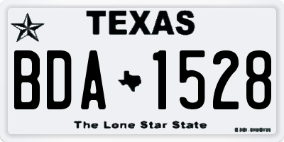TX license plate BDA1528