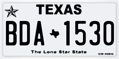 TX license plate BDA1530