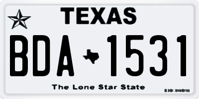 TX license plate BDA1531