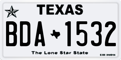 TX license plate BDA1532
