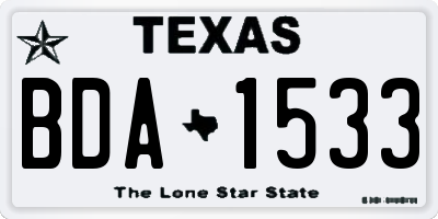 TX license plate BDA1533