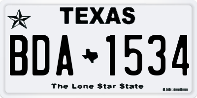 TX license plate BDA1534