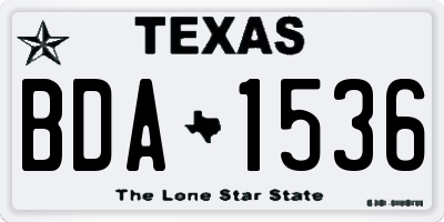 TX license plate BDA1536