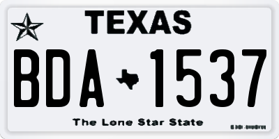 TX license plate BDA1537