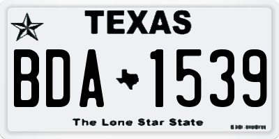 TX license plate BDA1539