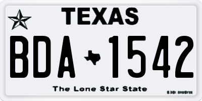 TX license plate BDA1542