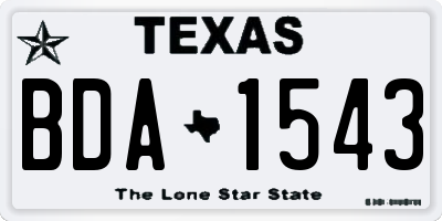 TX license plate BDA1543