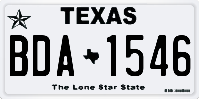 TX license plate BDA1546