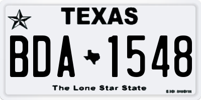 TX license plate BDA1548