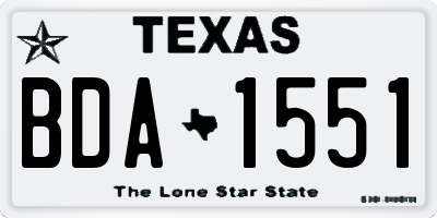 TX license plate BDA1551